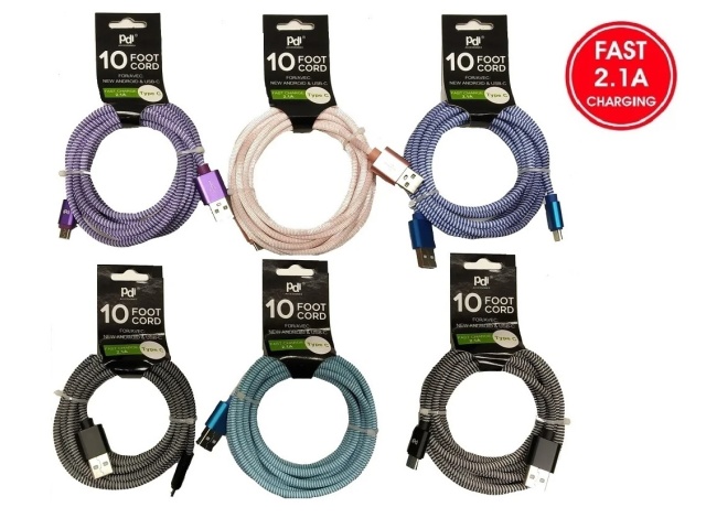 Cable USB Type-C® - USB-A 10Ft Nylon