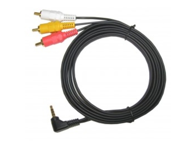 cable 3.5mm stereo 4 pole to 3 RCA video 6 foot