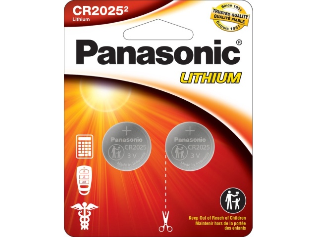 Lithium Battery Cr2025 2pk Panasonic