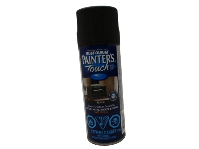 Spray Paint Semi-Gloss Black Rust-oleum 340g Painters Touch Multi-Purpose