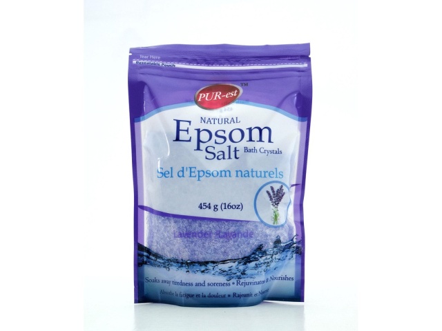 Epsom Salt Bath Crystals Lavander 454gm Purest