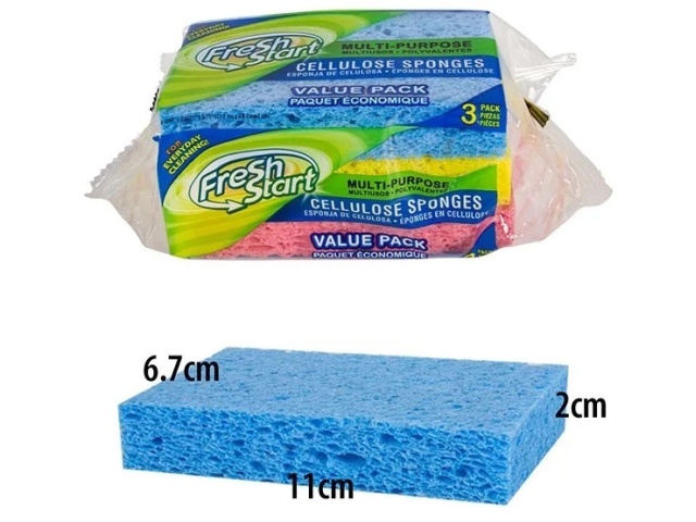 Cellulose Sponge 3 Pack Fresh Start