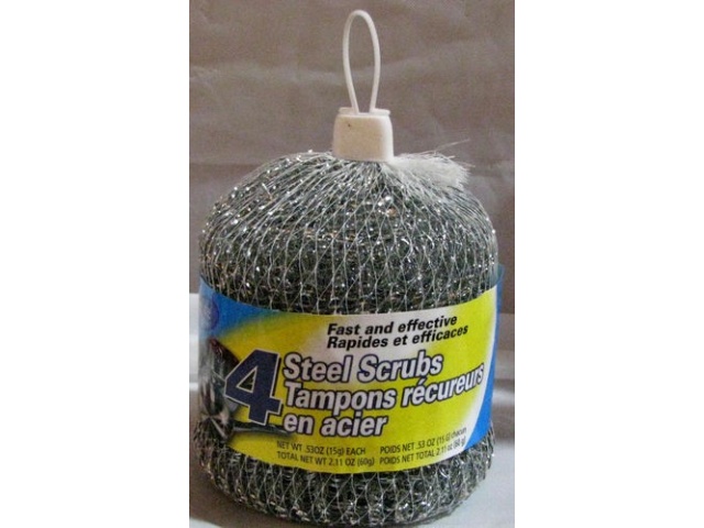 STEEL SCRUBS 4pk COUNTER DISPLAY PURE KLEEN