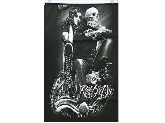 Flag 3\'x5\' Pirate Ride or Die Banner