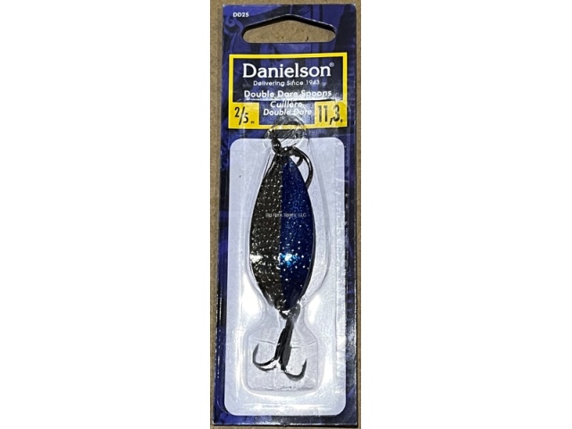 Danielson DD25HNCKBLU Double Dare Hammered Spoon, 2/5oz, w/Treble &