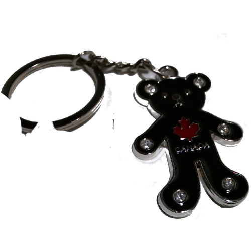 Keychain Black Pooh Studded Canada