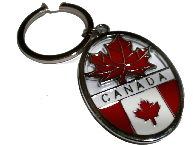 Keychain Maple Leaf Oval Canada
