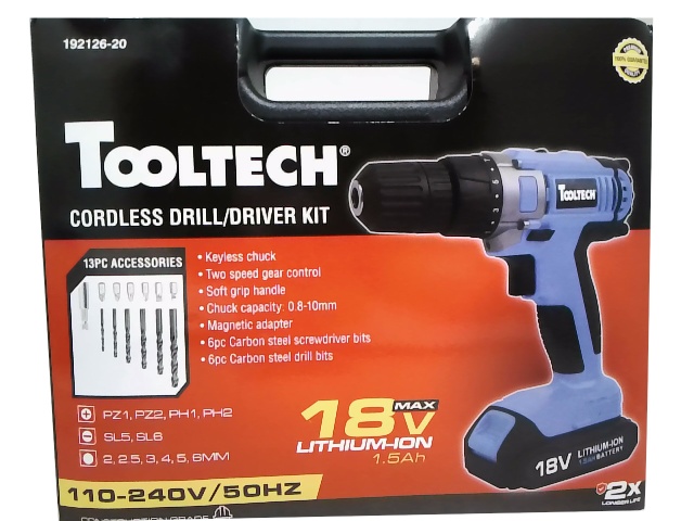 Electric hand drill 18 volt lithium battery