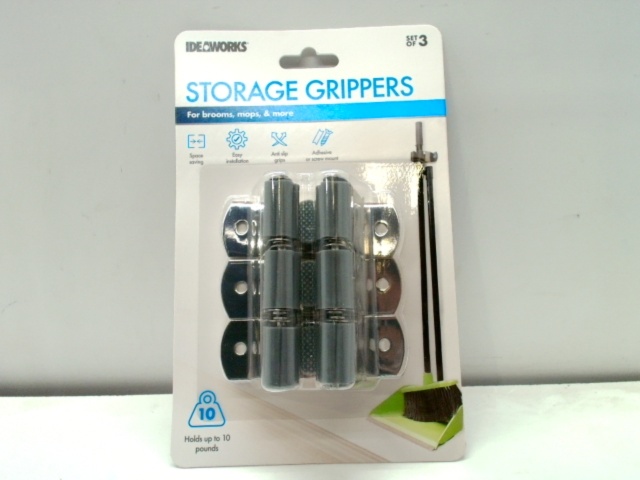 Storage Grippers Set Of 3 Up To 10lbs For Brooms & Mops