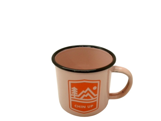 Enamel Coffee Mug 12oz. Chin Up