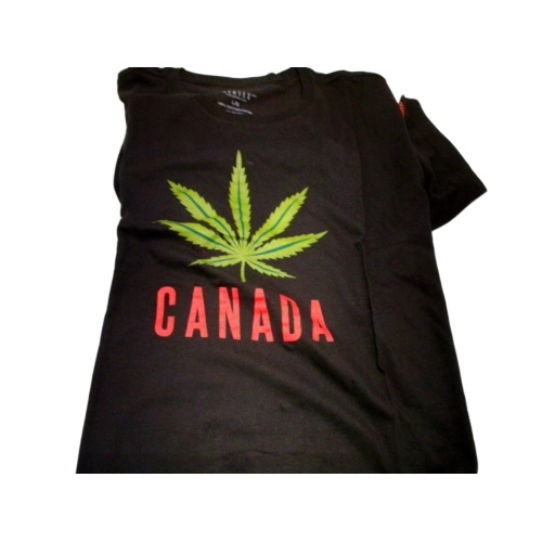 T Shirt Black Large Weed Canada