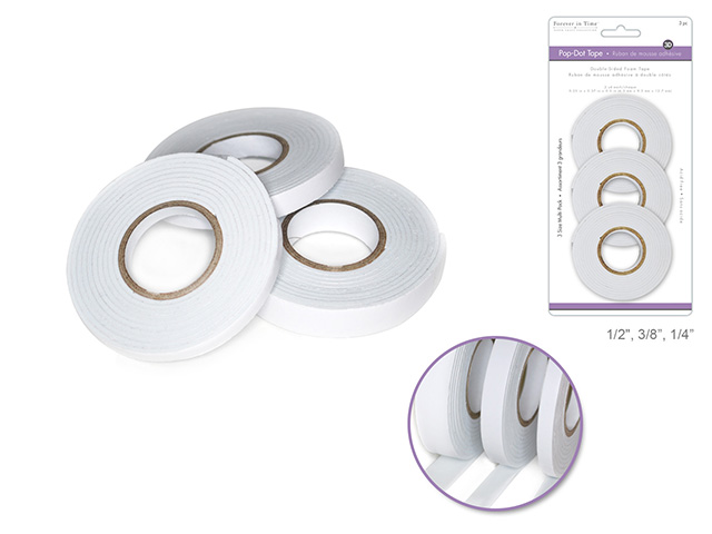3D pop dot tape 1/4+3/8+1/2 2 yards/style dual adhesive foam