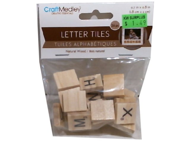 Letter TIles 1.8CMX2CM. 26/pk. Natural