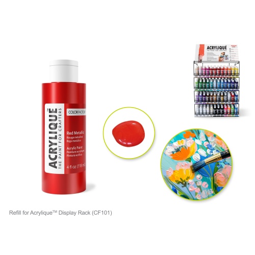 Acrylic Paint 187 RED METALLIC 4oz Acrylique