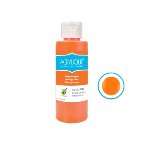 Acrylic Paint 200 NEON ORANGE 4oz Acrylique