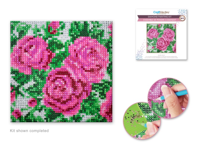 Diamond Painting Kit DIY B) Rose Bush