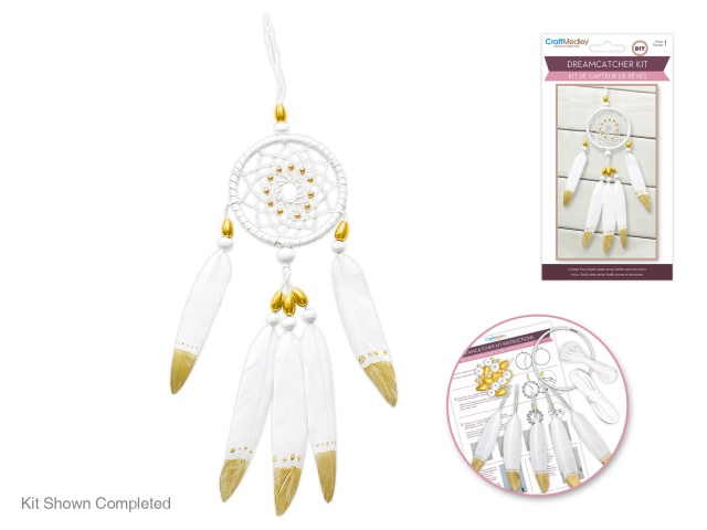 Dream Catcher w/Beads DIY B) White
