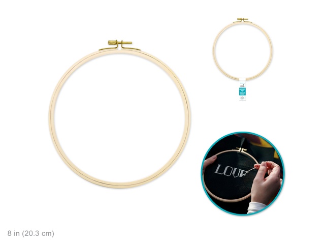 Embroidery Hoop 8 w/Brass Clamp\