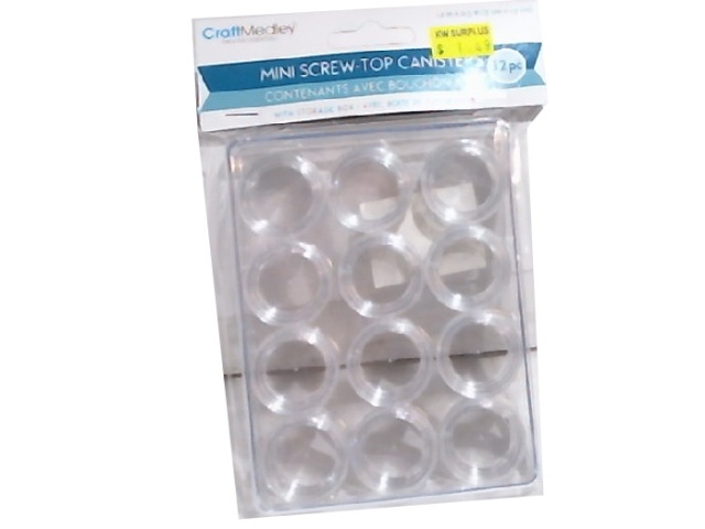 Mini Canisters 3X1.3cm.Screw Top