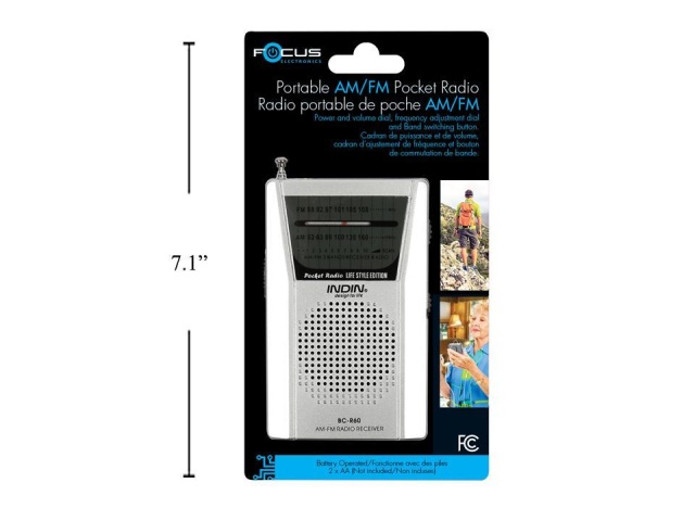 AM/FM compact Radio Extendable antenna. Batt oprt. Focus Electronics