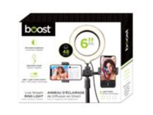 Dual Phone Mount LED Ring Light w/ 6 Boost\