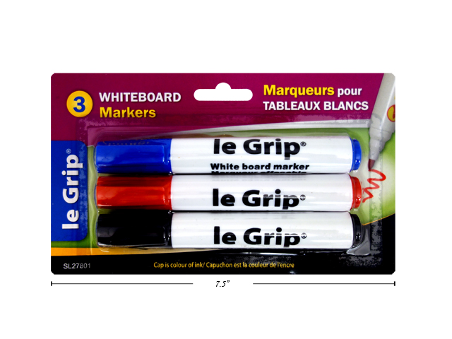 WHITEBOARD MARKERS 3 PK  ASST COLORS