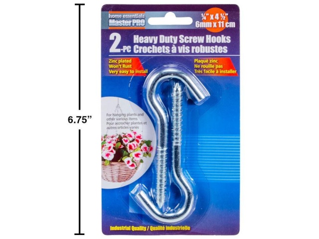 Screw Hooks 2-pc Heavy Duty, b/c Home essentials Master Pro