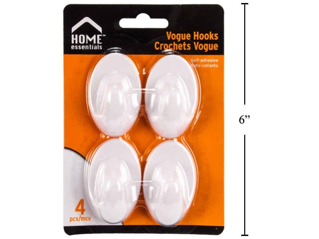 Vogue Hooks 4-pc Plastic Home Essentials