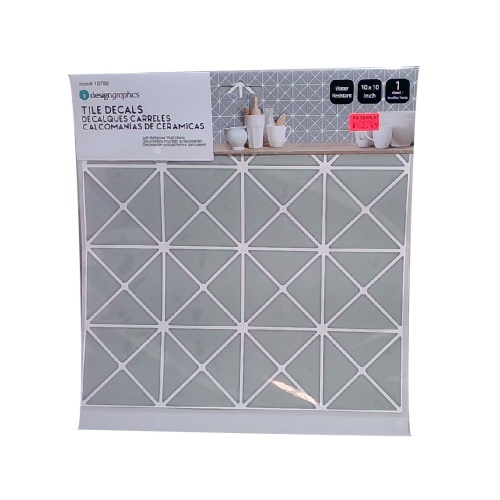 Wall Decal Grey/White Geometric Design  10x10 iDesign