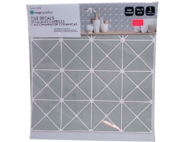 Wall Decal Grey/White Geometric Design  10x10 iDesign\