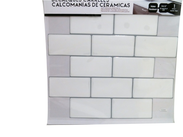 Wall Decal Subway Tiles, White/Grey, 10x10\