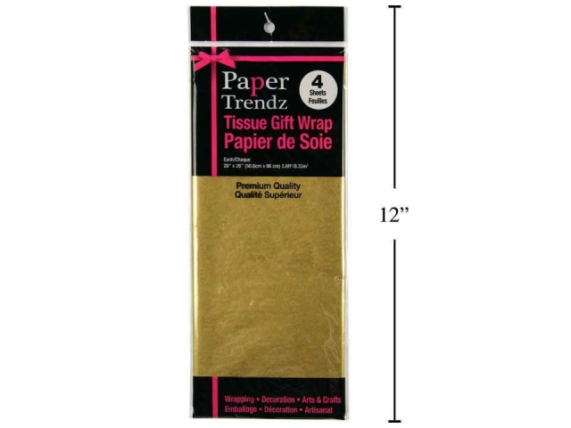 Tissue Paper Wrapping Gold 4 sheets 20x26 50.8x66cm
