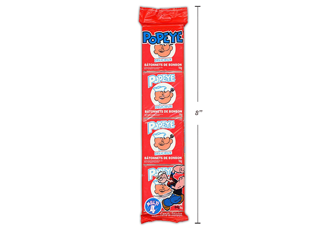 Popeye Candy Sticks 4pk 64g.