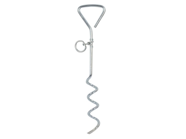 Dog Tie Out Stake Metal Spiral Paws