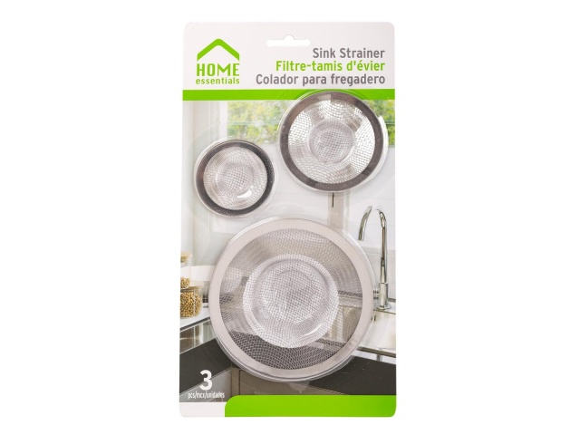 Drain Strainers 3-pc Steel Mesh