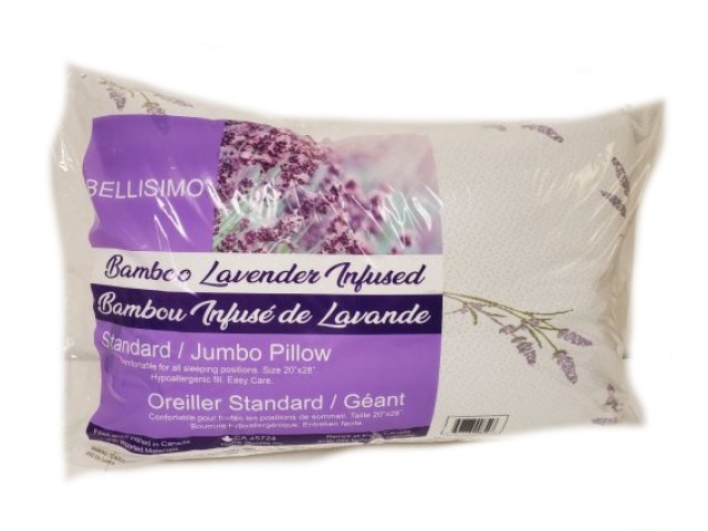 Bamboo Pillow Bellisimo Lavender Infused – Standard/Jumbo
