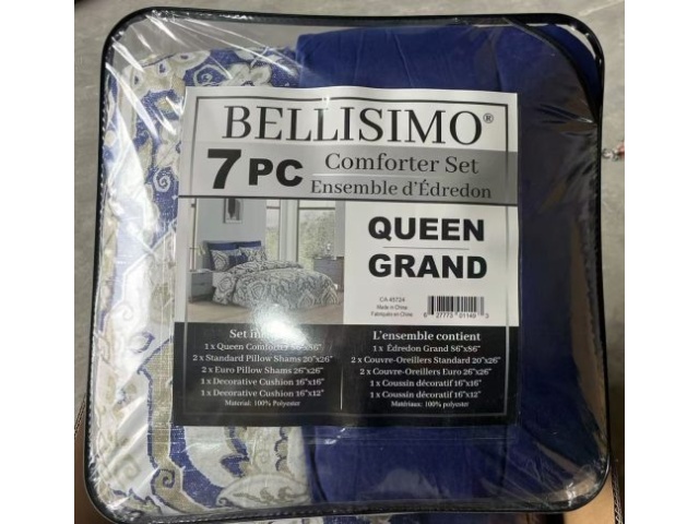 Comforter Set 7PC – Jacquard / Blue Queen