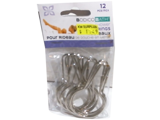 Metal Shower Rings 12pc Bodica Bath