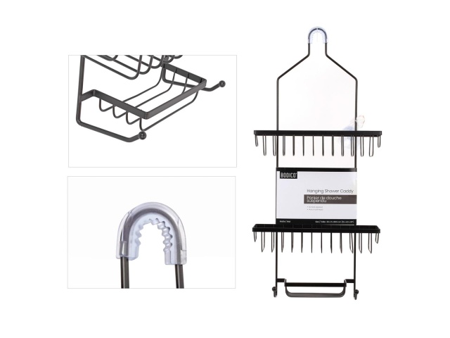 Shower Caddy w Soap Holder 2Tier, matte, 30x11x66.5cm, card  Bodico
