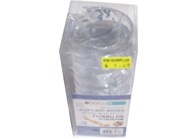 Shower Rings 12pc.Clear Bodica Bath