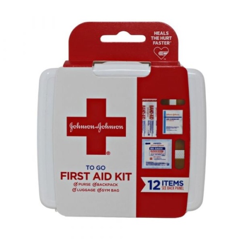 First-aid To-go! 12pk Mini Durable Plastic Case J&j