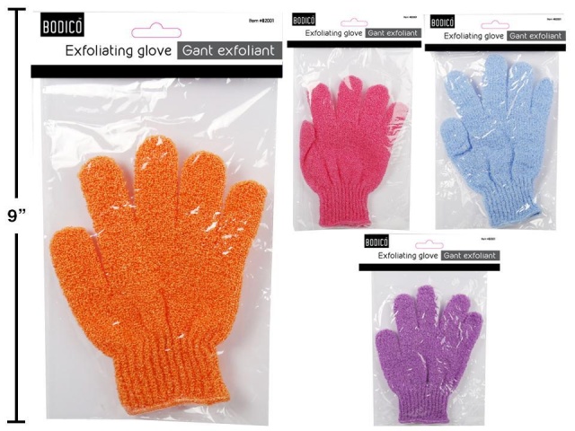 Exfoliating Glove 7 inch 4 colours Bodico