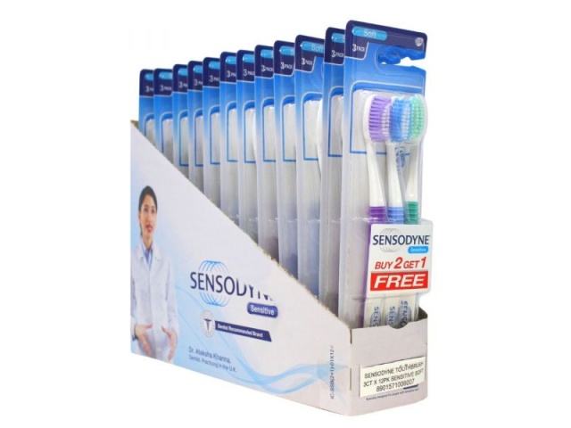 Toothbrush Soft 3pk Sensitive Sensodyne