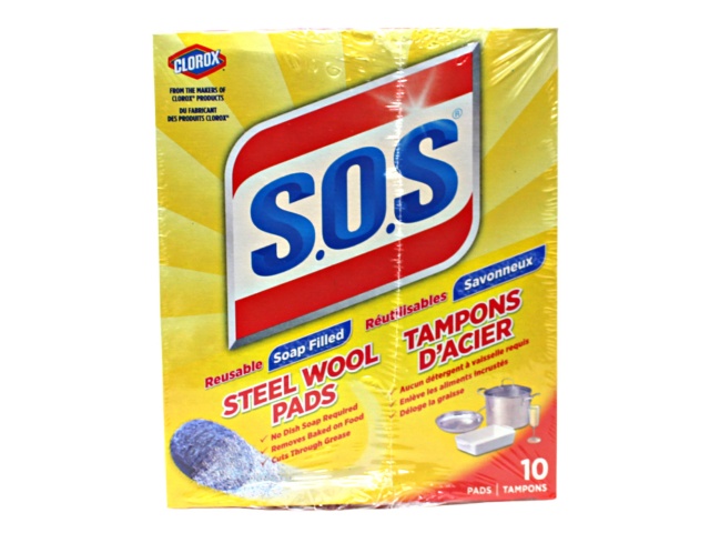 Steel Wool Pads 10pk S.o.s