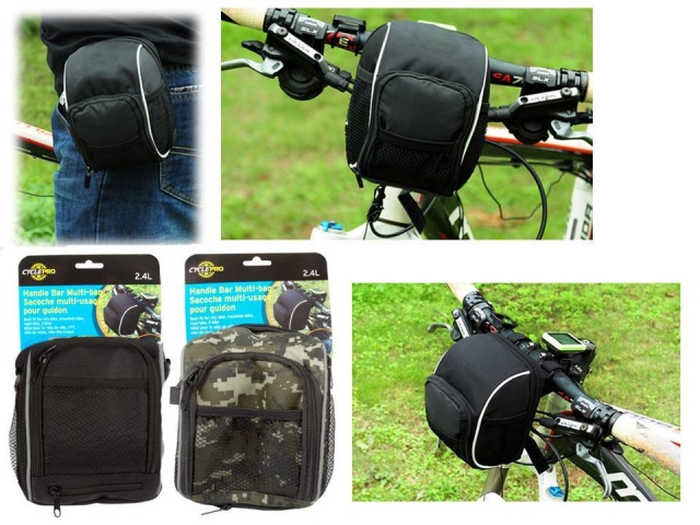 Bicycle Multi-Bag 2/s Camo Green or Black ,Header card CyclePro