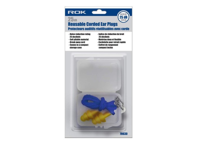 Ear plugs reuseable corded 25db
