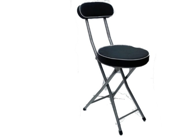 Folding chair with cushion Black - round 27.6x27.6x28.3 inches