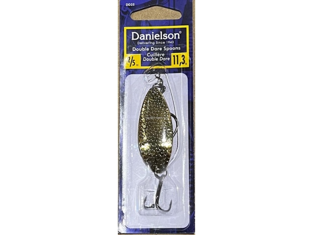 Danielson DD14HG Double Dare Hammered Spoon, 1/4oz, w/Treble &