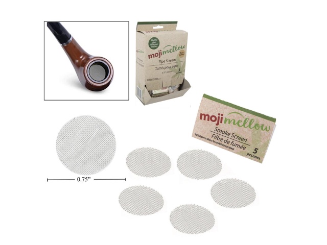 Replacement Screen 5 pc 0.75 Silver for smoke devices 100/box Moji Mellow\