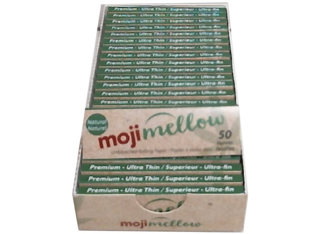 Rolling Papers 50pc Unbleached Booklet 70x36mm. Moji Mellow